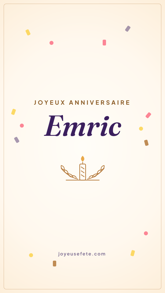 Image « Joyeux anniversaire Emric » au format story