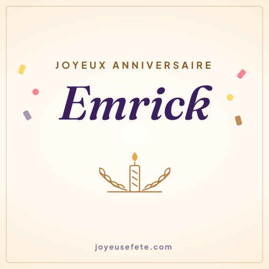 Image carrée « Joyeux anniversaire Emrick » pour WhatsApp