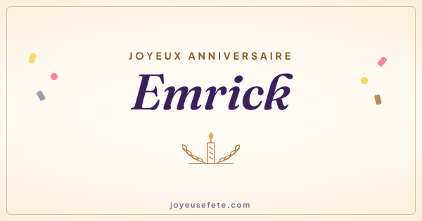 Image « Joyeux anniversaire Emrick » au format large