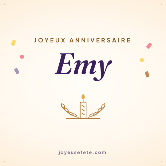 Image carrée « Joyeux anniversaire Emy » pour WhatsApp