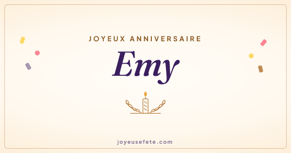 Image « Joyeux anniversaire Emy » au format large