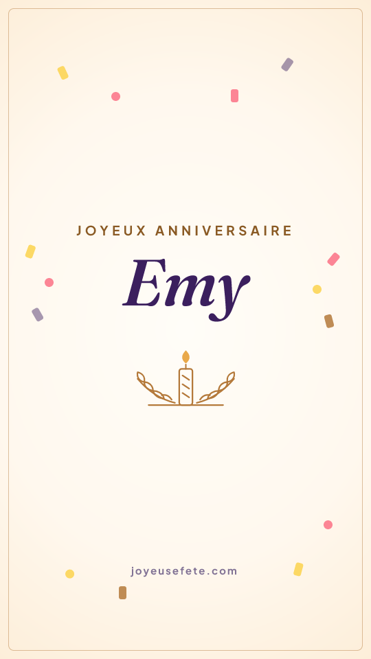 Image « Joyeux anniversaire Emy » au format story