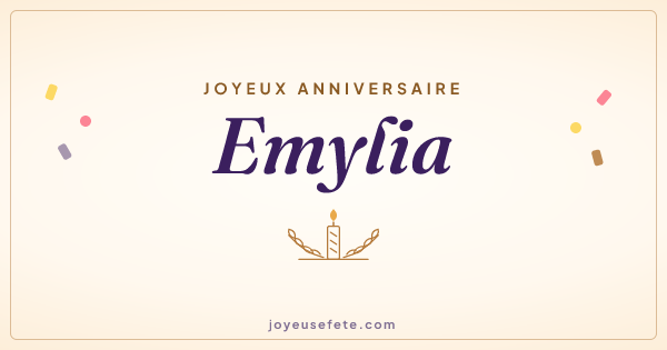 Image « Joyeux anniversaire Emylia » au format large