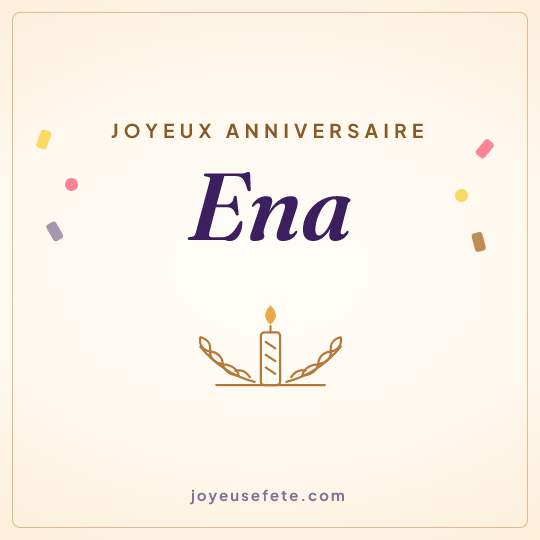 Image carrée « Joyeux anniversaire Ena » pour WhatsApp