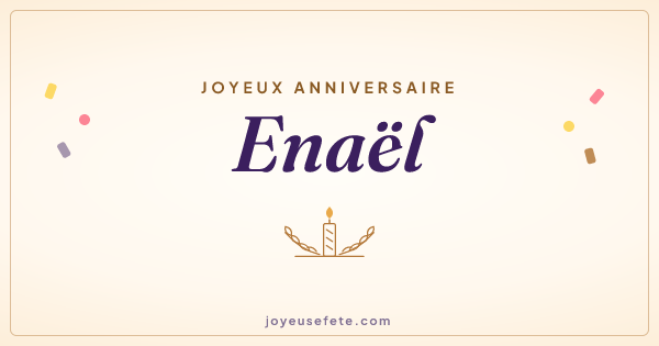 Image « Joyeux anniversaire Enaël » au format large
