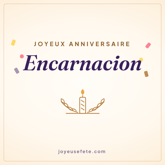 Image carrée « Joyeux anniversaire Encarnacion » pour WhatsApp