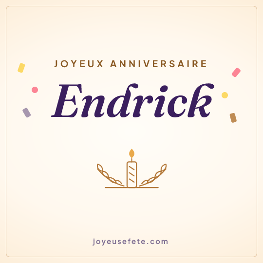 Image carrée « Joyeux anniversaire Endrick » pour WhatsApp