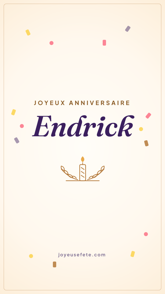 Image « Joyeux anniversaire Endrick » au format story
