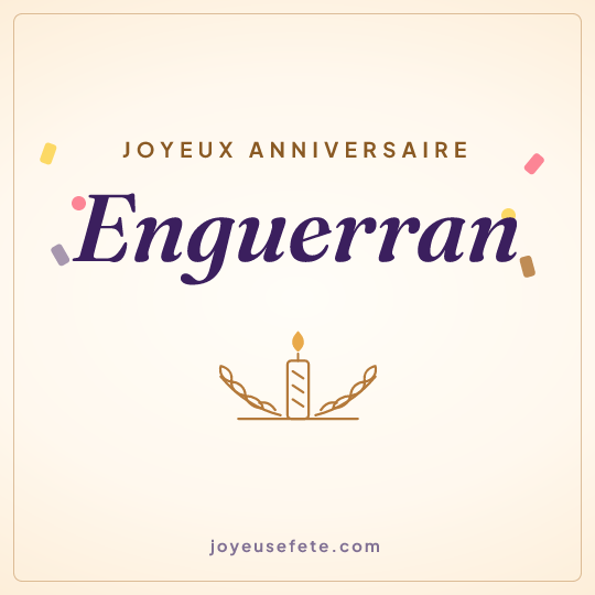 Image carrée « Joyeux anniversaire Enguerran » pour WhatsApp
