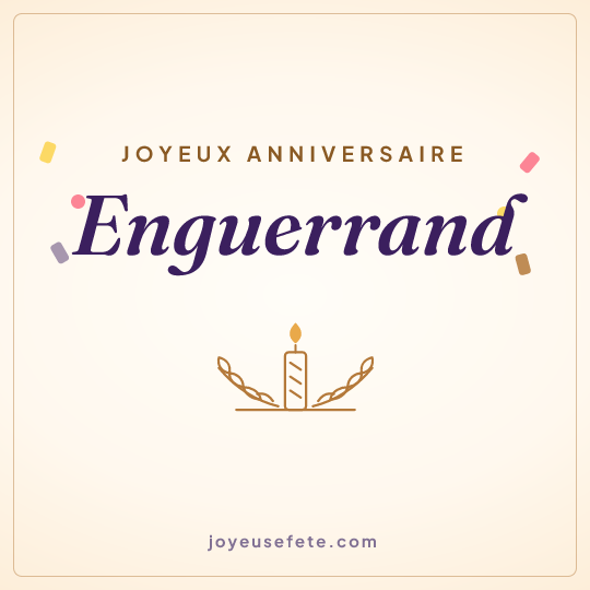 Image carrée « Joyeux anniversaire Enguerrand » pour WhatsApp