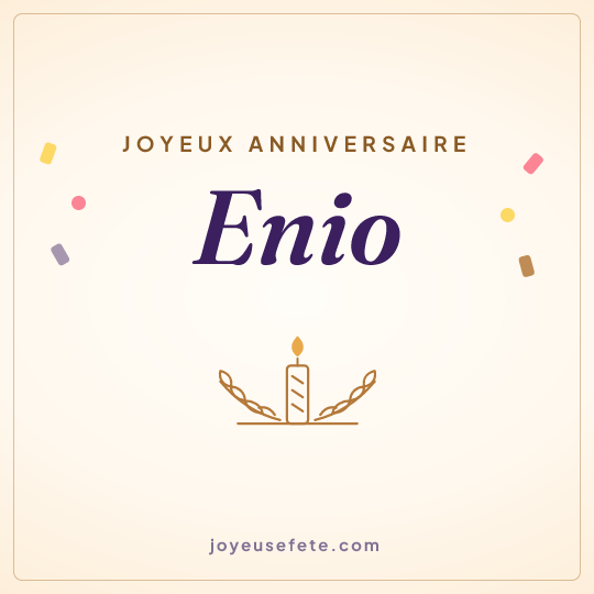 Image carrée « Joyeux anniversaire Enio » pour WhatsApp
