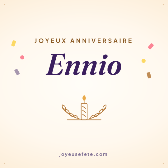 Image carrée « Joyeux anniversaire Ennio » pour WhatsApp
