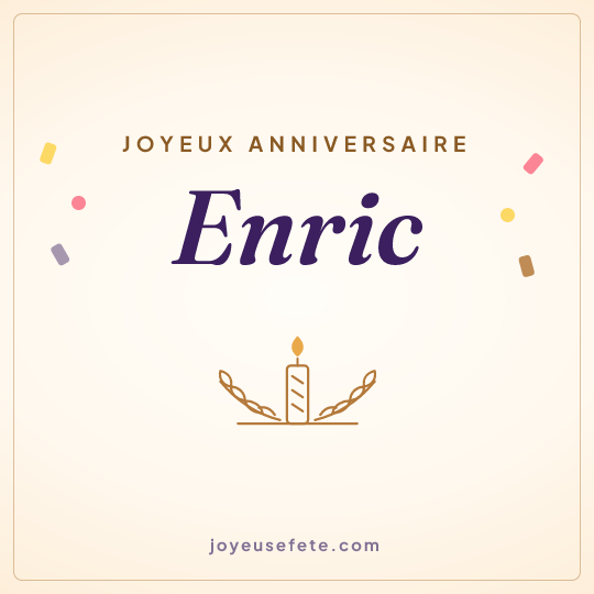 Image carrée « Joyeux anniversaire Enric » pour WhatsApp