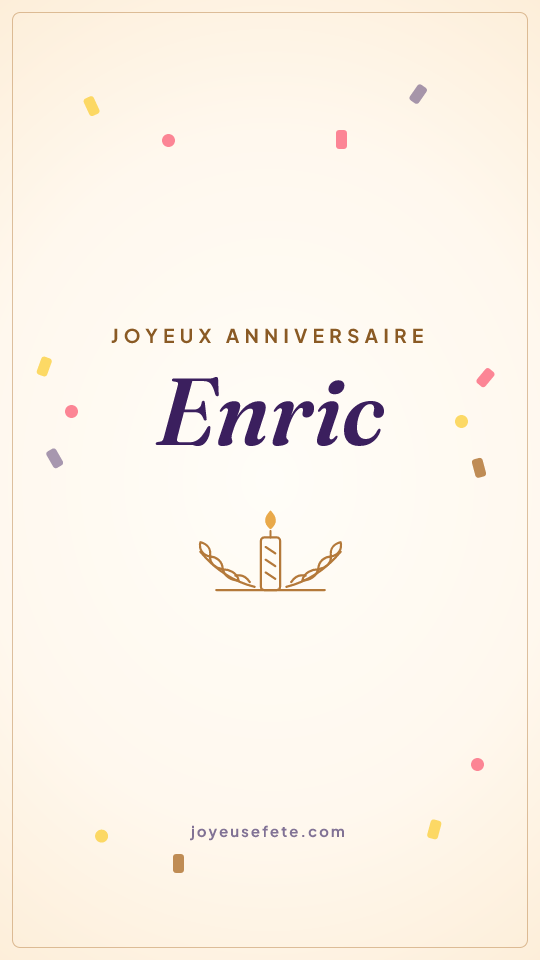 Image « Joyeux anniversaire Enric » au format story