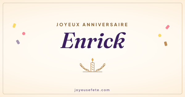 Image « Joyeux anniversaire Enrick » au format large