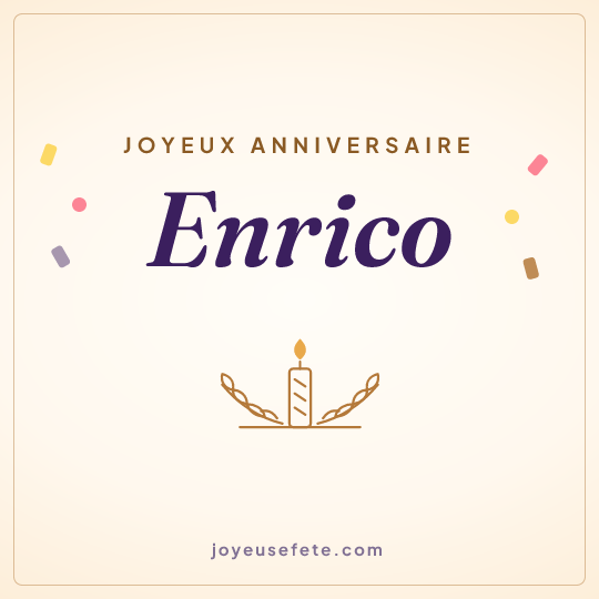 Image carrée « Joyeux anniversaire Enrico » pour WhatsApp