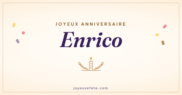 Image « Joyeux anniversaire Enrico » au format large