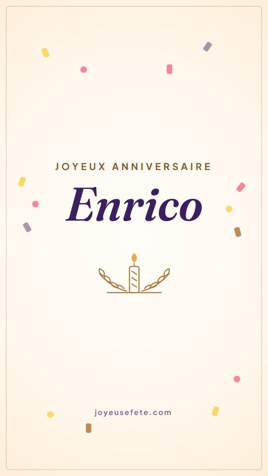 Image « Joyeux anniversaire Enrico » au format story