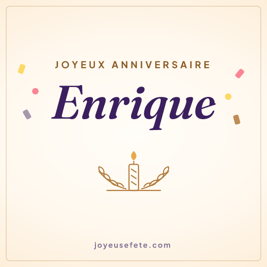 Image carrée « Joyeux anniversaire Enrique » pour WhatsApp