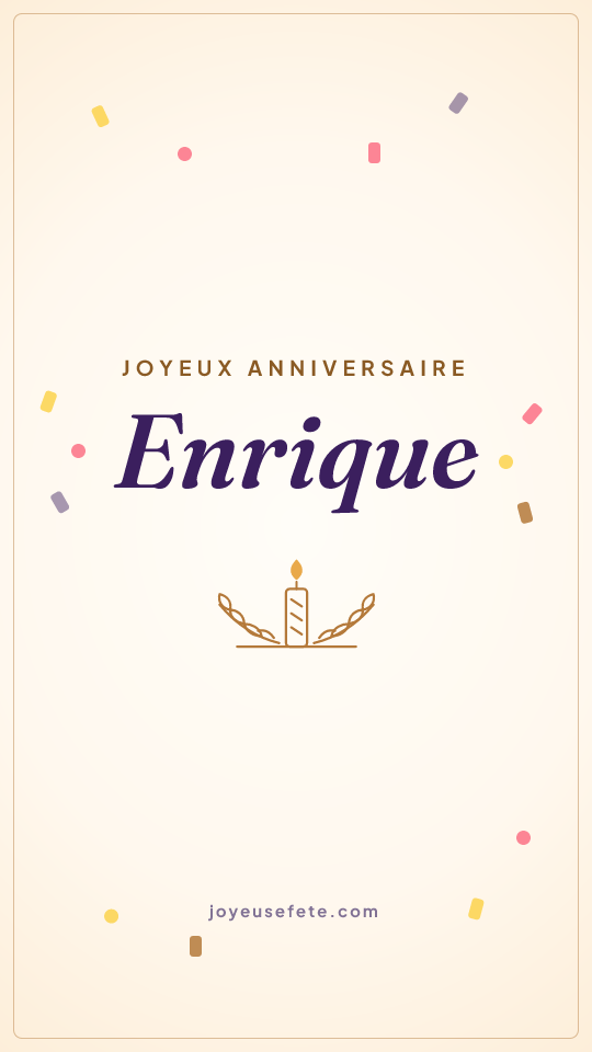 Image « Joyeux anniversaire Enrique » au format story
