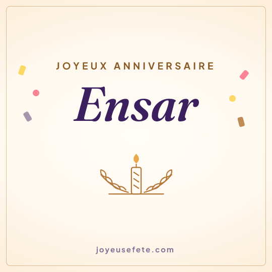 Image carrée « Joyeux anniversaire Ensar » pour WhatsApp