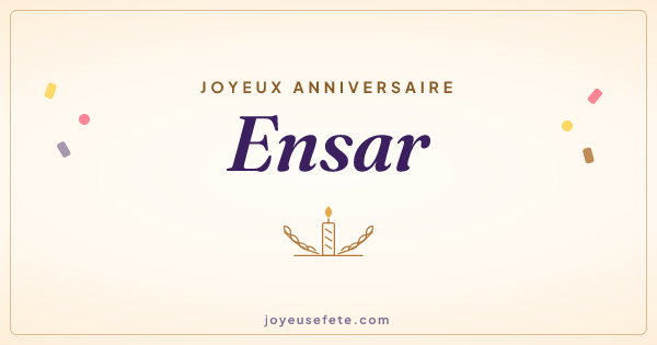 Image « Joyeux anniversaire Ensar » au format large