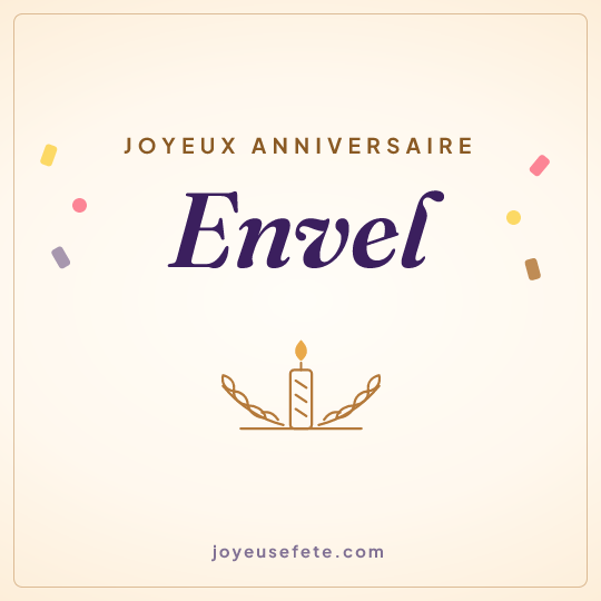 Image carrée « Joyeux anniversaire Envel » pour WhatsApp