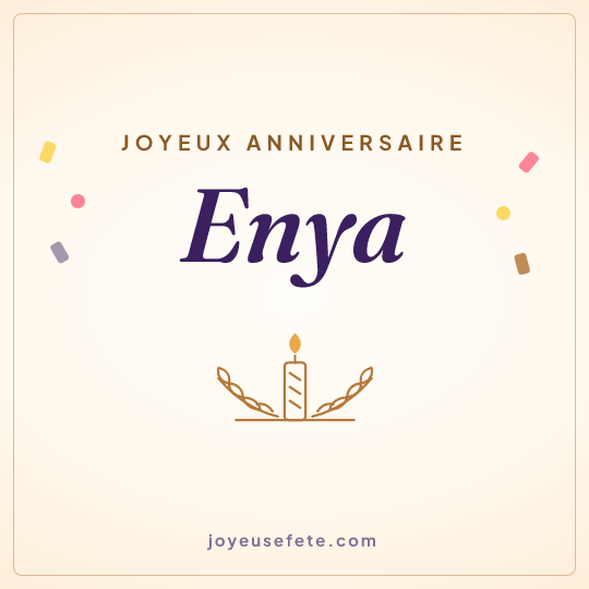 Image carrée « Joyeux anniversaire Enya » pour WhatsApp