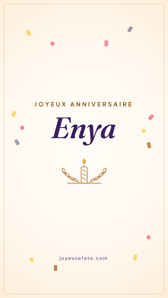 Image « Joyeux anniversaire Enya » au format story