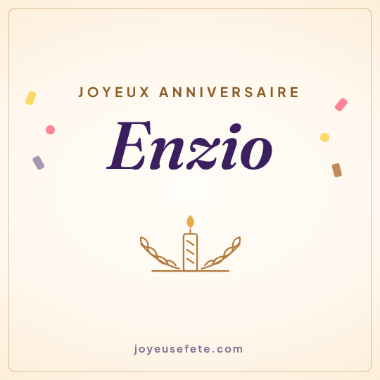 Image carrée « Joyeux anniversaire Enzio » pour WhatsApp
