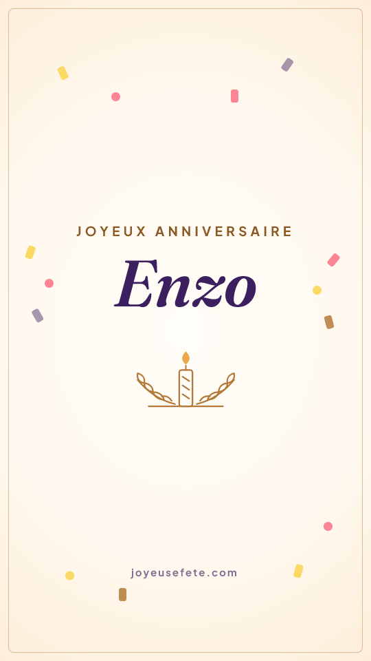 Image « Joyeux anniversaire Enzo » au format story