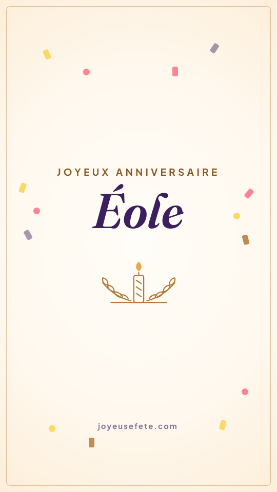 Image « Joyeux anniversaire Éole » au format story