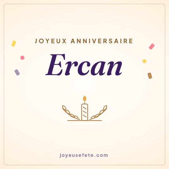 Image carrée « Joyeux anniversaire Ercan » pour WhatsApp
