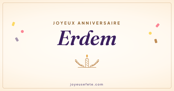 Image « Joyeux anniversaire Erdem » au format large