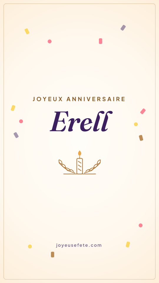 Image « Joyeux anniversaire Erell » au format story