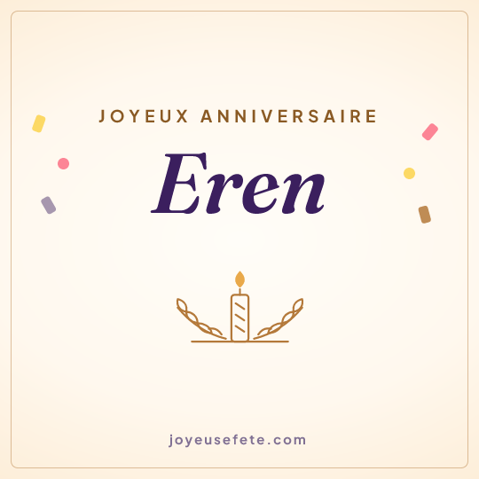 Image carrée « Joyeux anniversaire Eren » pour WhatsApp