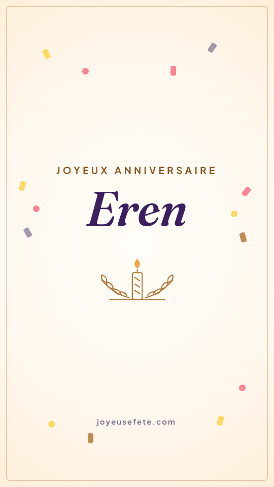 Image « Joyeux anniversaire Eren » au format story