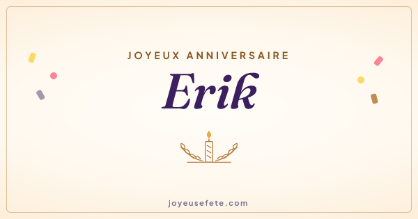 Image « Joyeux anniversaire Erik » au format large