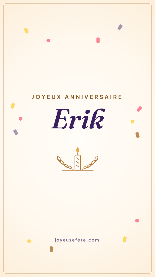 Image « Joyeux anniversaire Erik » au format story