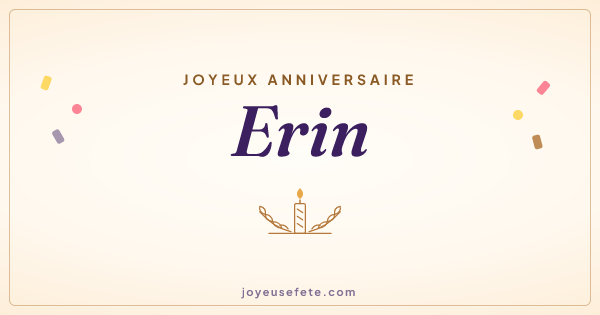 Image « Joyeux anniversaire Erin » au format large