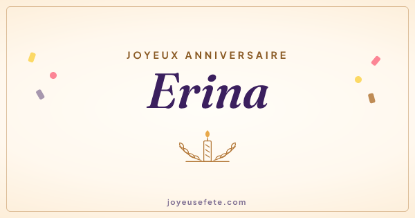 Image « Joyeux anniversaire Erina » au format large