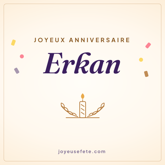 Image carrée « Joyeux anniversaire Erkan » pour WhatsApp