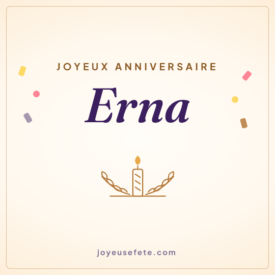 Image carrée « Joyeux anniversaire Erna » pour WhatsApp