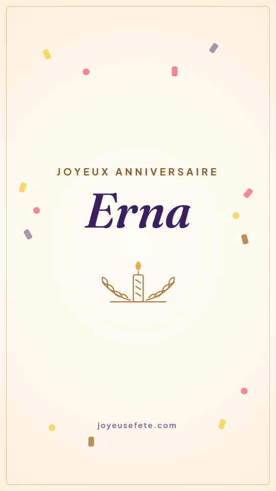 Image « Joyeux anniversaire Erna » au format story
