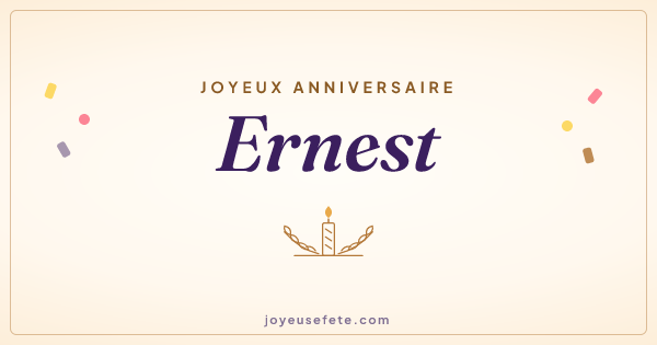 Image « Joyeux anniversaire Ernest » au format large