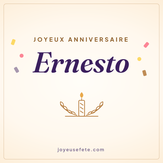 Image carrée « Joyeux anniversaire Ernesto » pour WhatsApp