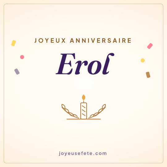 Image carrée « Joyeux anniversaire Erol » pour WhatsApp