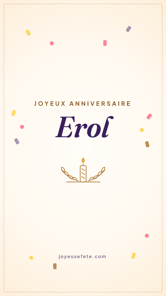 Image « Joyeux anniversaire Erol » au format story