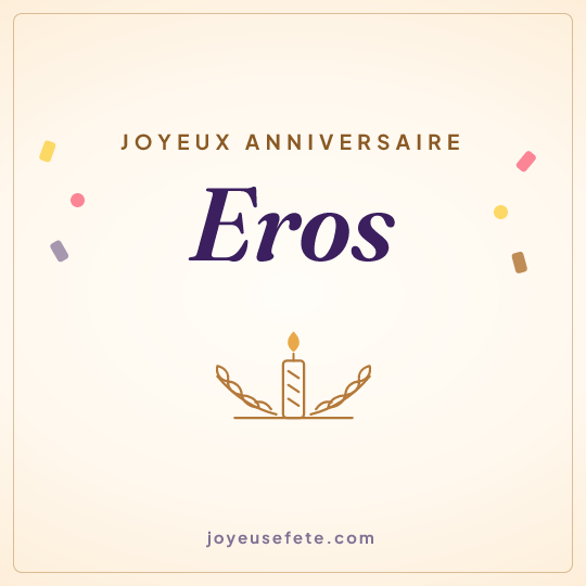 Image carrée « Joyeux anniversaire Eros » pour WhatsApp