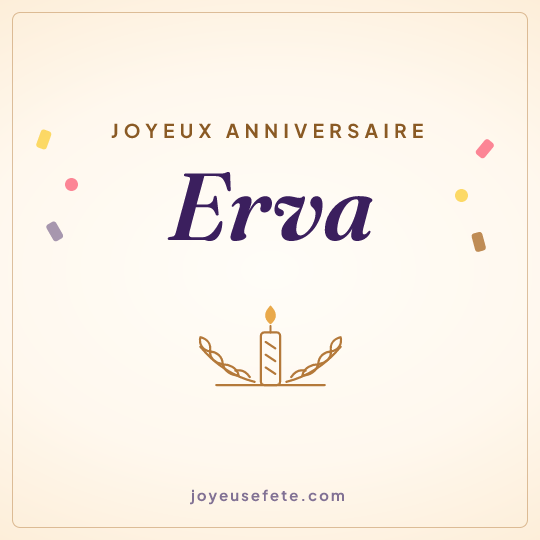 Image carrée « Joyeux anniversaire Erva » pour WhatsApp
